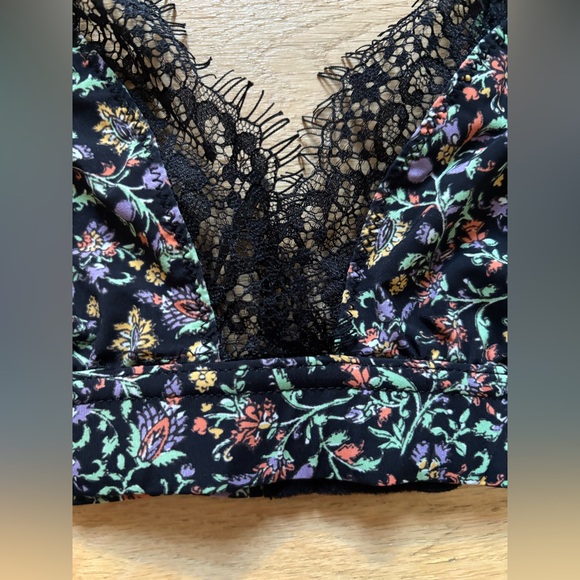 NWOT** Anthropologie Bralette Lingerie Floral Set Scrunch Lace size Small‎ - Picture 3 of 8